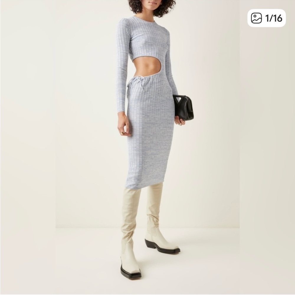 Aya Muse Light Blue Cut out long sleeve dress - Picture 2 of 5